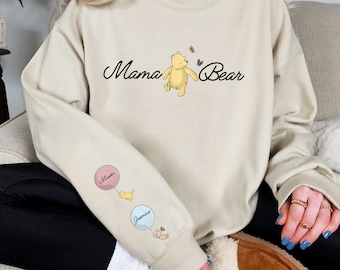 Custom Mothers Day Sweatshirt with Names, Mothers Days Gift, Custom Mama Bear Sweatshirt, Funny Gift, Gift For Mother's Day