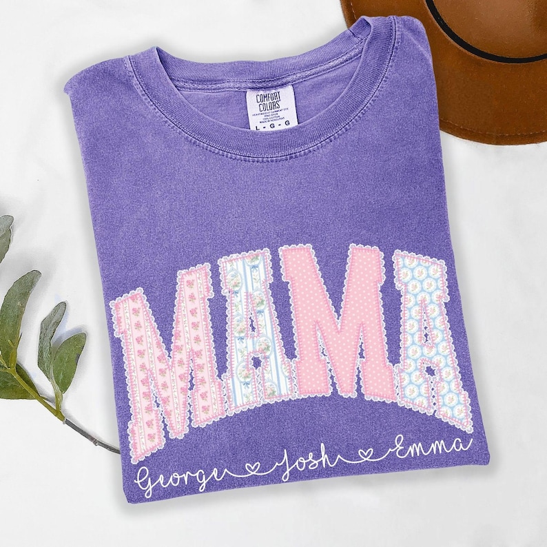 Comfort Colors® Mama Shirt, Personalized Mama Shirt, Custom Name Mama Shirt, Kids Names Shirt, Mothers Day Gift, Print Only — Not a Patch image 6