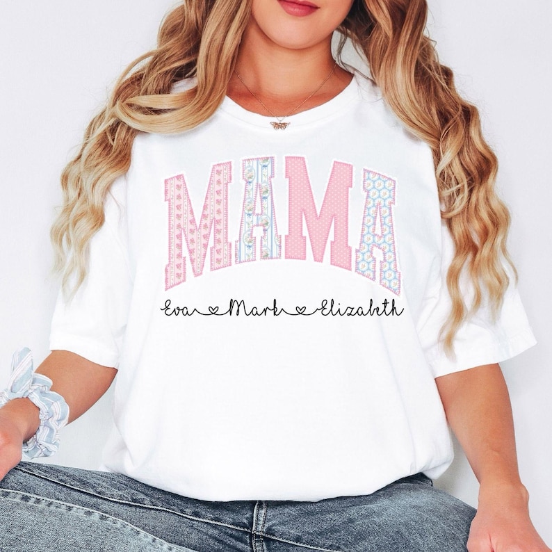 Comfort Colors® Mama Shirt, Personalized Mama Shirt, Custom Name Mama Shirt, Kids Names Shirt, Mothers Day Gift, Print Only — Not a Patch image 7