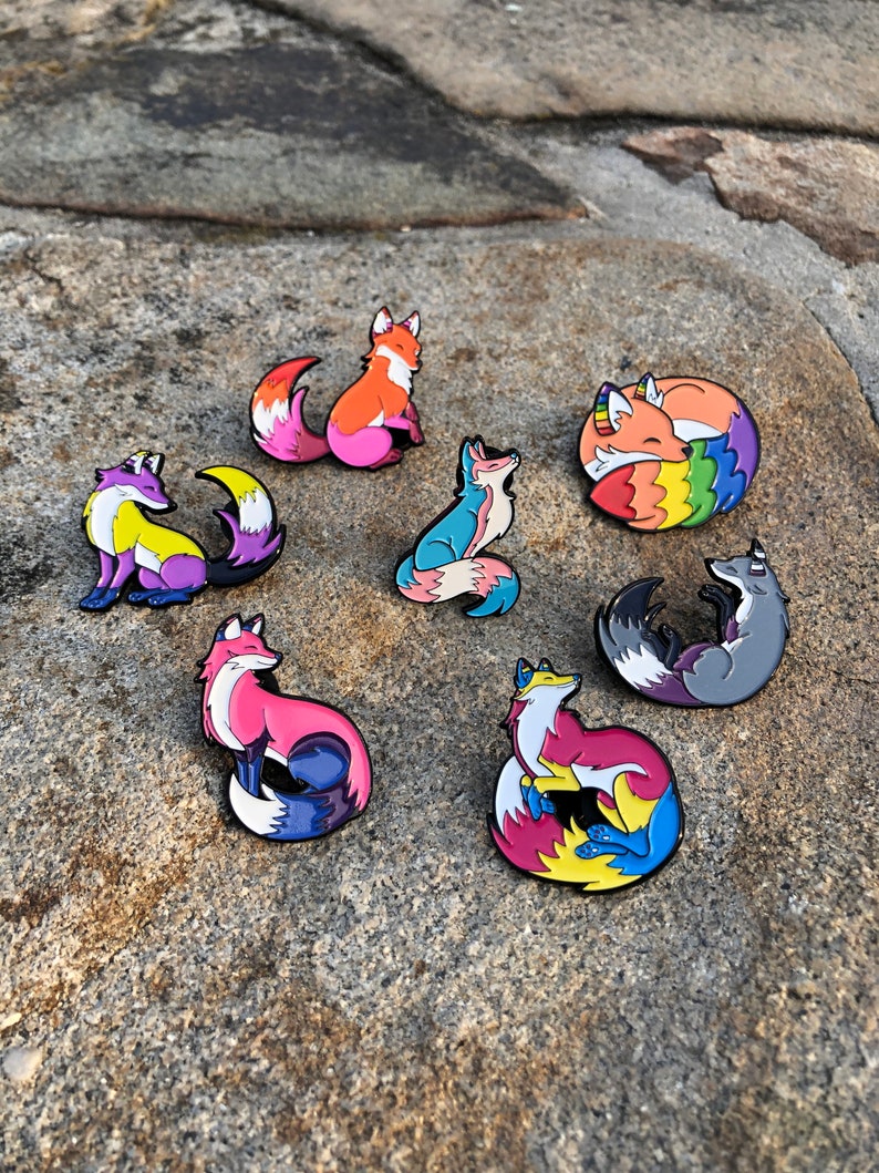 Bisexual Pride Fox Soft Enamel Pin - LGBT Lapel Badge - Etsy