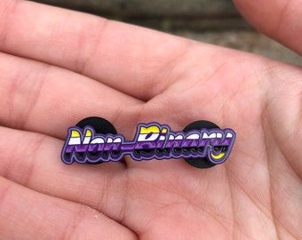 Non-Binary Pride Enamel Pin: Subtle LGBT+ Flag Badge