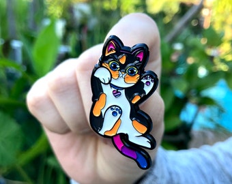 Broche de esmalte de gata bissexual: Molly, a gata bi, Orgulho LGBT