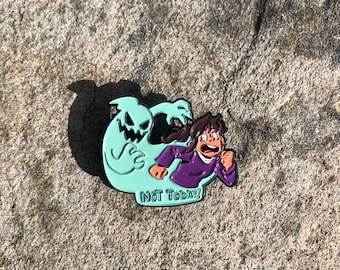 Haunting Faith Enamel Pin: Comic Book Ghost - Not Today Satan Halloween
