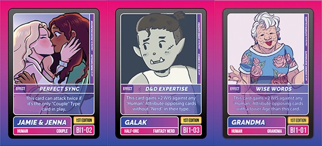 5 Bisexual Trading Cards | Comics | Bisexual | Bi | Trading Card | LGBT