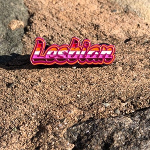 Lesbian Enamel Pin | Les Badge | Queer Soft Enamel Pin | Gift For Her | LGBTQ+ Pride | Subtle Pins | Lesbian Flag | Pink Orange White | LGBT