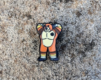 Bear Pride Enamel Pin | LGBT Gay Flag Badge
