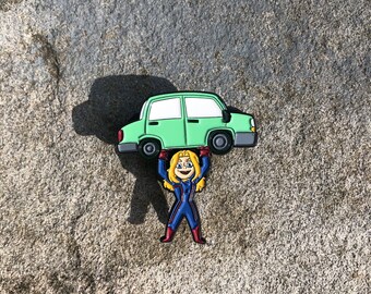 Casey Superhero Enamel Pin: Like Father Like Daughter Comic Badge