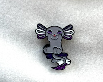 Ace Axolotl Enamel Pin | Gay Pride LGBT Badge | Enby | Purple | Animal | Soft Pin | Trans | Queer | Love | Badge | Rainbow | Asexual | Demi