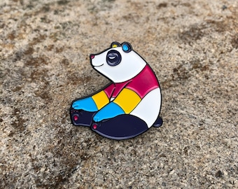 Pan Panda Enamel Pin: Subtle Pansexual Pride Lapel Badge