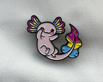 Pansexual Axolotl Enamel Pin | Gay Pride LGBT Badge | Enby | Pink | Animal | Soft Pin | Pan
