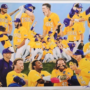 LSU Baseball College World Series CWS Championship Collage limited  print by artist Chuck Braud