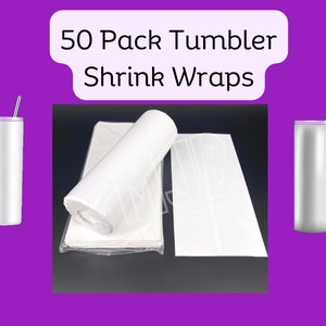 50 pack Sublimation Shrink Wrap Sleeves, Tumbler Sublimation Sleeves, Heat Shrink Sleeves