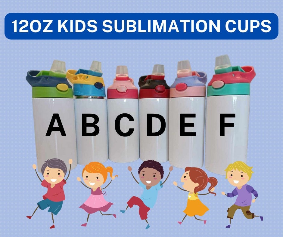 NEW 12oz Kids Sublimation Flip Top Cups/tumblers 