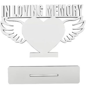 Nieuw!!! Groot formaat/in liefdevolle herinnering met vleugels Fotostandaard | Sublimatie houten blanco met vleugels | Herdenkingsgeschenk| Herinnering| Geliefde of huisdieren