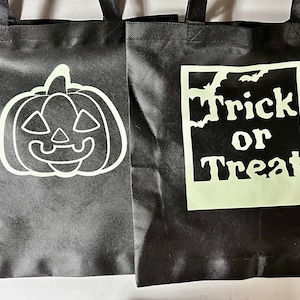 Halloween Trick or Treat bag, glow in dark! Personalize!