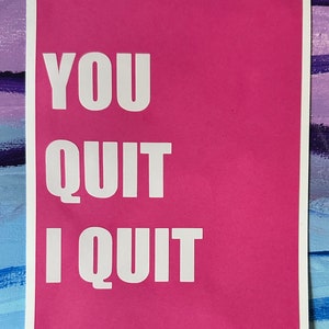 Carte de Saint-Valentin adulte We Quit 5 x 7 po. Humour sarcastique