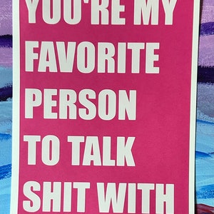 Shit Talker Adulte Carte de Saint-Valentin 5 x 7 pouces Humour sarcastique