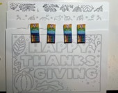 Thanksgiving Coloring Placemats, Set of 8, with Crayons Included!