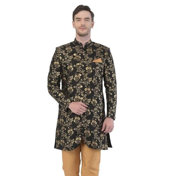 Men's Clothing | Men's Indo Western Sherwani Set | Indo Western Sherwani | Men's Wedding Wear | Groom Wedding Sherwani | Sherwani for Men