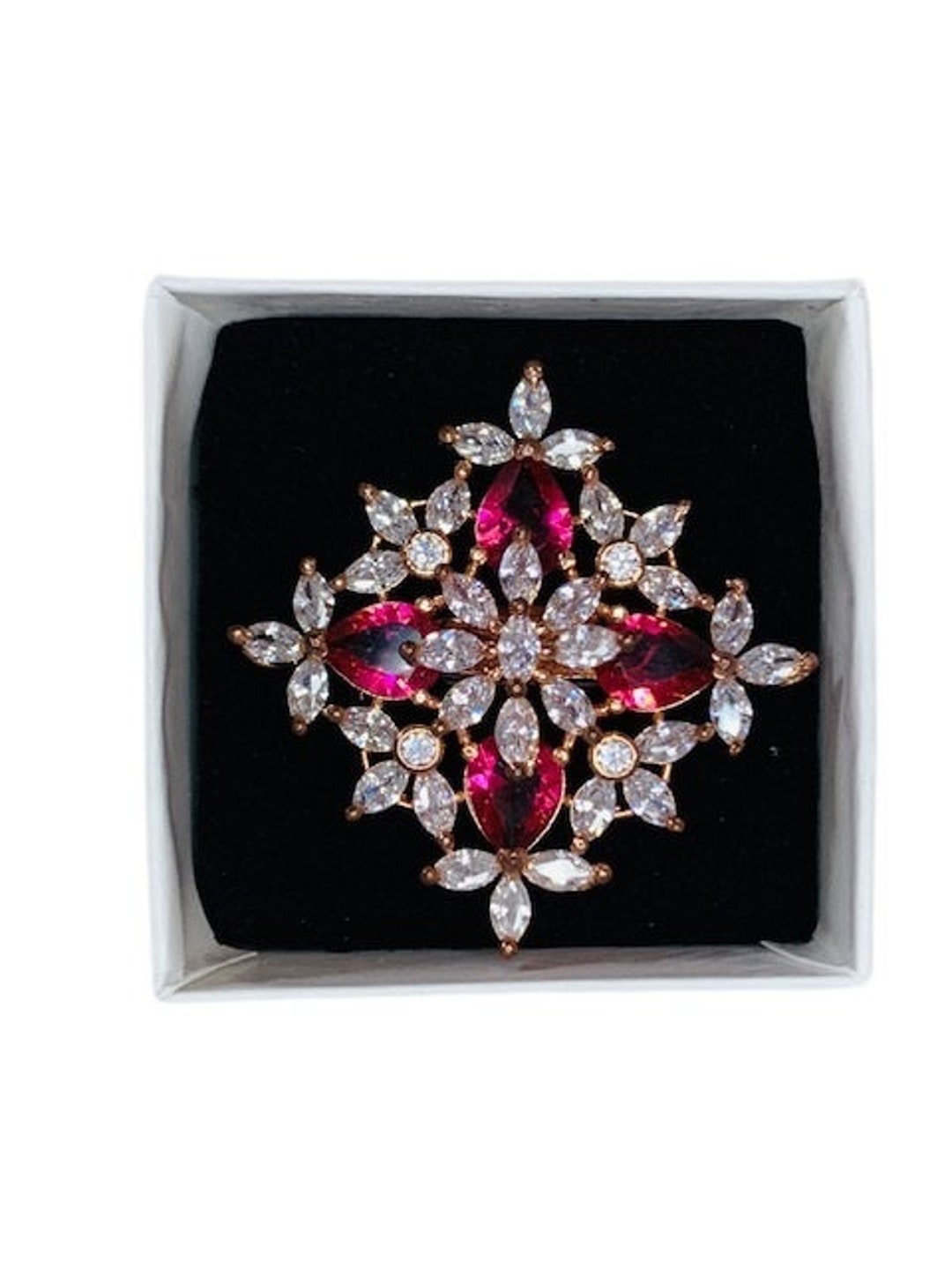 American Diamond Ring CZ Diamond Ring Rose Gold Plated Etsy