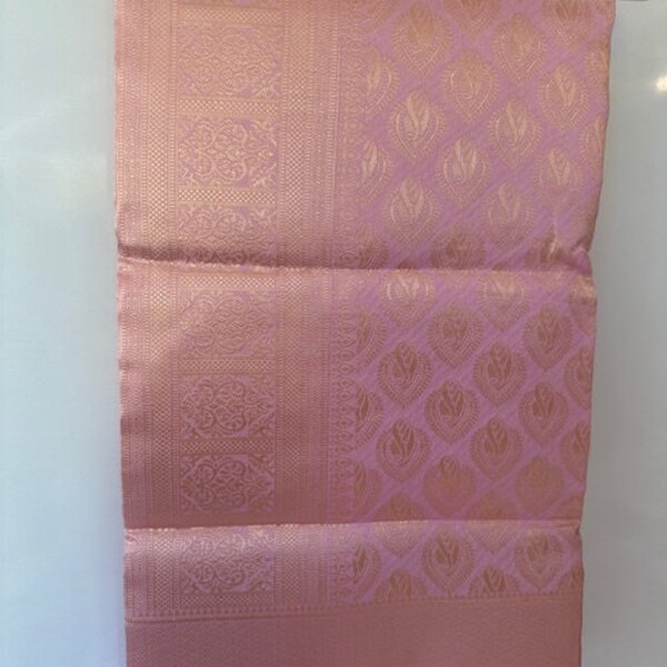 Pink Banarasi Silk Saree | Saree With Unstitched Blouse | Bollywood Saree | Traditional Saree | Party Wear Saree | Wedding Saree