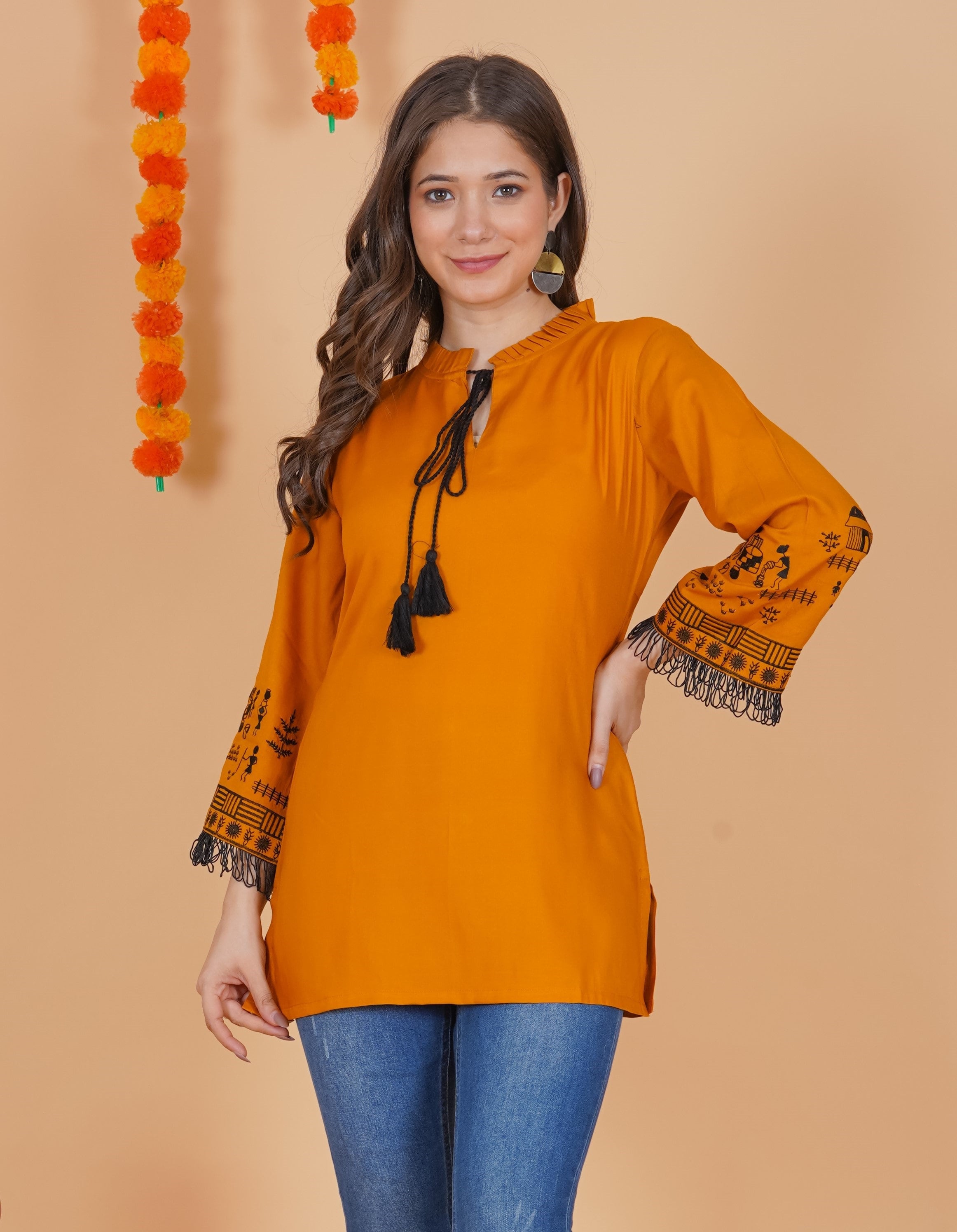 Breathable Full Sleeve And Plain Orange Cotton Kurta For Women at Best  Price in Chandauli | Deal Zap Enterprises