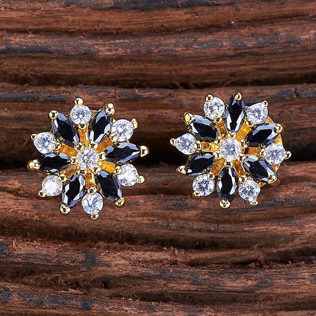 Indian Stud Earrings Indian Earrings Indian Jewelry CZ Etsy