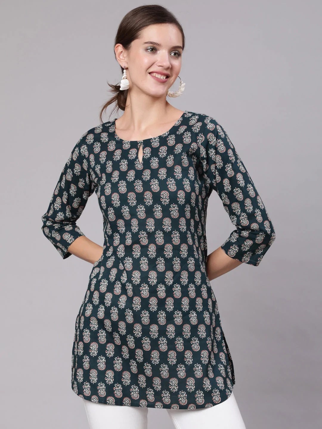 fcity.in - Women Aline Woven Design Maroon Woollen Kurti / Alisha Attractive