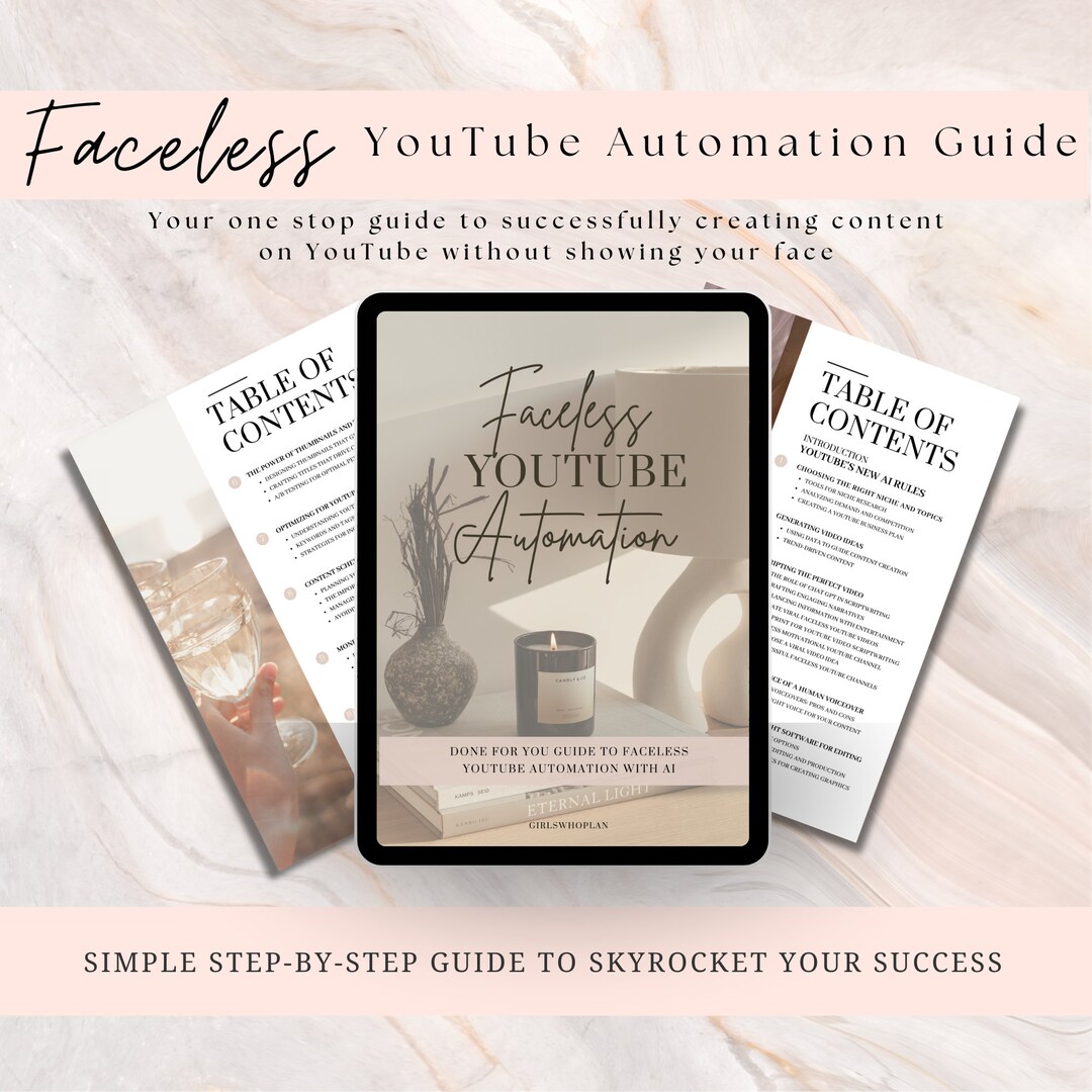 Faceless Youtube Automation Guide Ultimate Ebook to Success Digital ...