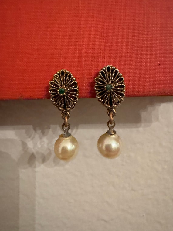 Vintage Faux Pearl Victorian Style Clip On Earring