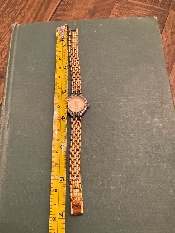 Vintage Two Tone Black & Gold Armitron Diamond Now Ladies 
