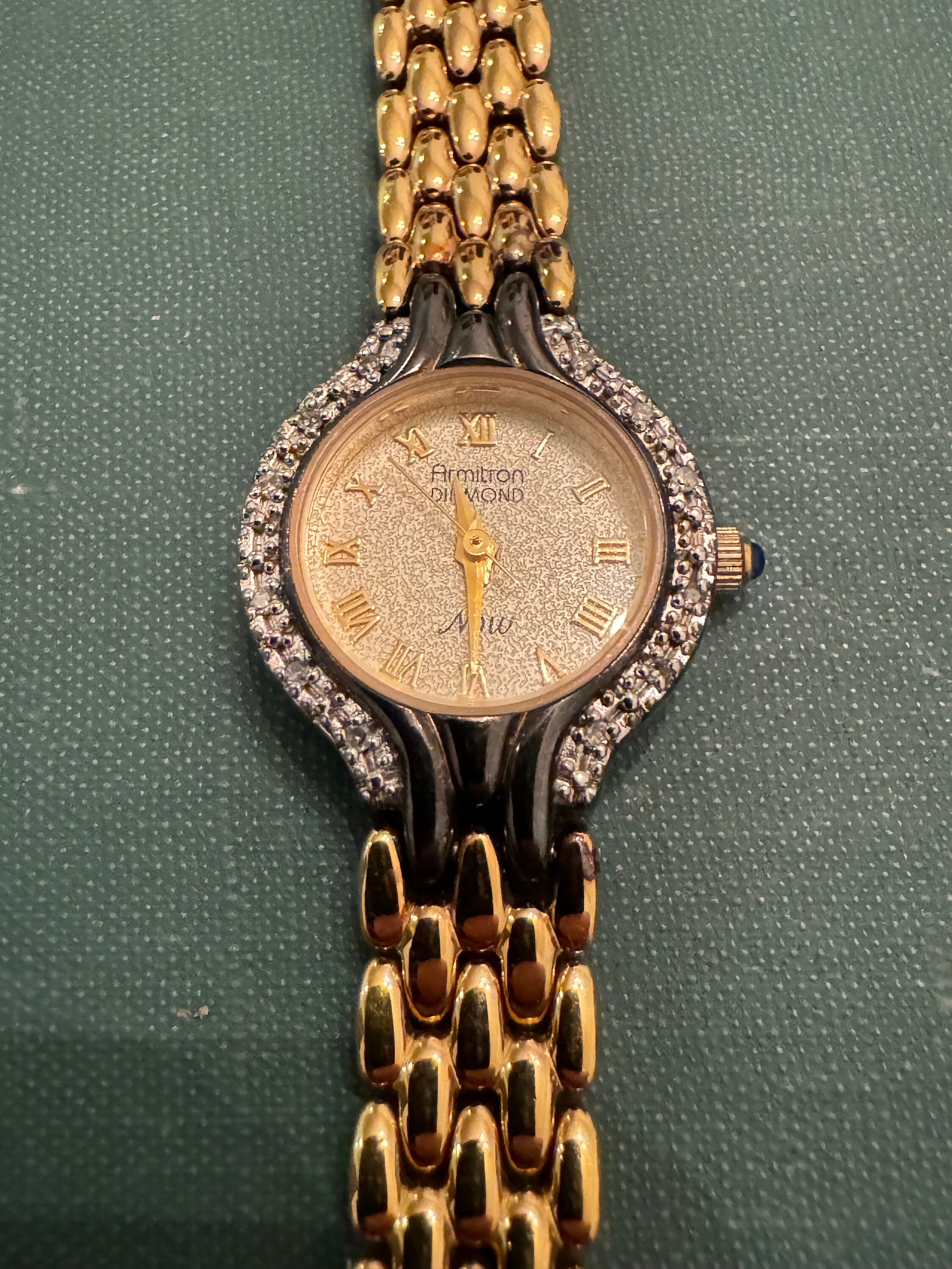 Vintage Two Tone Black & Gold Armitron Diamond Now Ladies  display picture 1