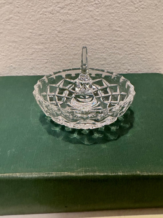 Vintage Cut Crystal Ring Dish