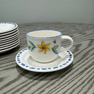 Vintage Pfaltzgraff Summer Garden Coffee Cup and Saucer Set