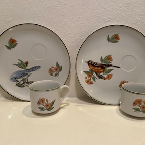 Fitz & Floyd Collector Bird Snack Set 1975- Set of 2