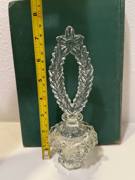 Vintage Pressed Clear Glass Flower Themed Perfume… - image 7