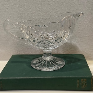 Vintage Cut Crystal Gravy Boat