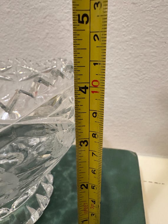Vintage 24 Lead Crystal Lausitzer Bowl/vase With Etched Roses