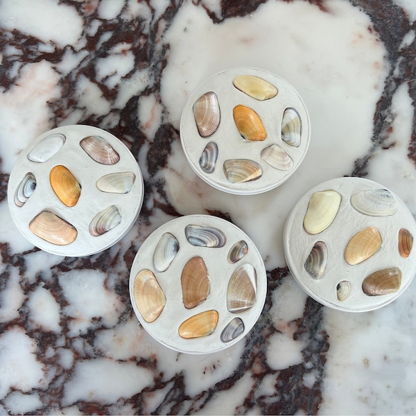 Ceramic Seashell Compact Mirror - Beachy Aesthetic Boho Accessory, Organic Coastal