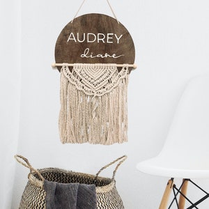 Custom Name/Text Macrame Tapestry Wall Hanging for Nursery, Bedroom, Living Room