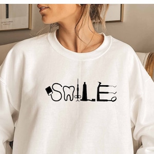 Smile Teeth Sweatshirt, Peace Love Dental Sweatshirt, Future Dentist Sweatshirt, Dental Hygiene Sweatshirt, Dental Squad Gift, Dentist Teeth