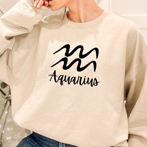 Aquarius Zodiac Sweatshirt - Constellation Aquarius Sweatshirt - Aquarius Horoscope Sweatshirt - Design Astrological Sweatshirt - Aries Sign