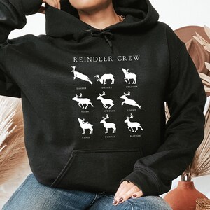 Christmas Reindeer Hoodie, Reindeer Crew Hoodie, Christmas Holiday Hoodie, Cute Christmas Hoodie, Happy New Year Hoodie, Christmas Animal