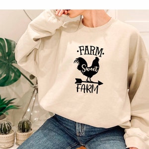 Bauernhof süßes Bauernhof Sweatshirt, Röster Geschenk, Bauernhof Tiere Sweatshirt, lokale Bauernhof Sweatshirt, Blumen Sweatshirt, Natur Leben Sweatshirt,