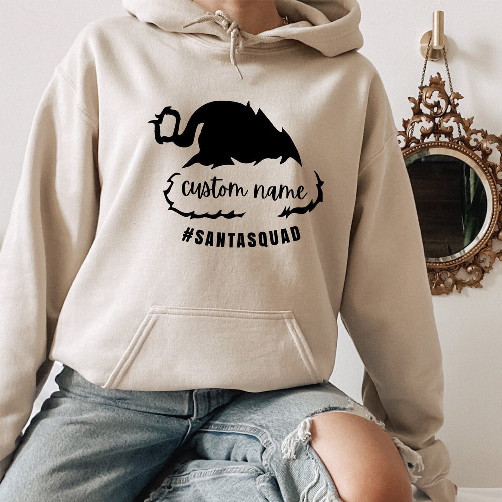 Custom Christmas Santa Hat Hoodie, Christmas Squad Hoodie, Santa Hat Hoodie, Christmas Custom Hoodie, Family Matching Hoodies Printfushion