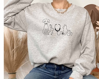 Veterinarian Sweatshirt, Pet Lover Sweatshirt, Animal Doctor Sweatshirt, Animal Rescue Sweatshirt, Vet School Student Sweatshirt, Vet