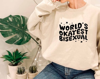 World's Okayest Bisexual Funny T Shirt Lgbt Gift Equality World's Okayest Bisexual Funny T Shirt Lgbt Gift Equality