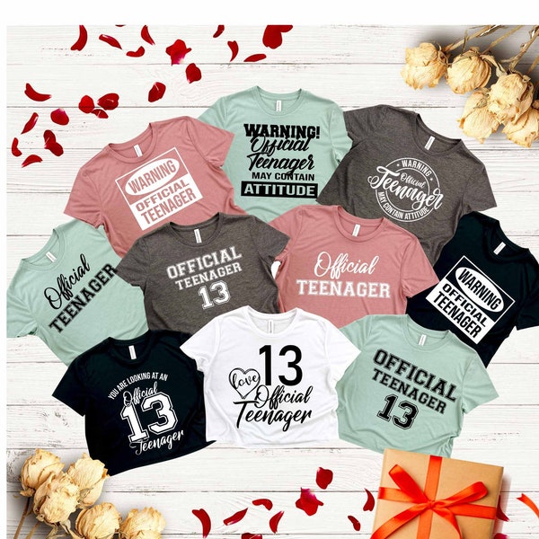 Official Teenager 13 Crop Top, 13th Birthday Gift, 13th Birthday Crop Top, Birthday Girl Crop Top, 13th Birthday Squad, Teenager Crop Top