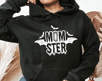 Momster Hoodie, Monster Mutter Hoodie, Familie Horror Hoodie, Halloween Familie Vibes Hoodie, Halloween passende Hoodie, Hexe Mama Hoodie