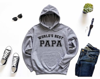 World&#39;s Best Papa Hoodie, Super Grandpa Hoodie, Best Dad Hoodie, Gift For Papa Hoodie, New Papa Gift, I Mean Father Hoodie, Grandpa Lover